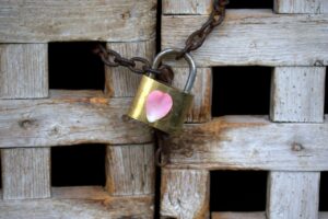 lock, love, heart, locked, the metaphor, door, wood